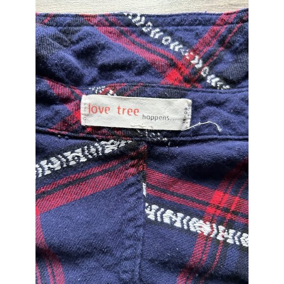 Love Tree Happens Youth Size Large Plaid Shirt Half Button Long Sleeve Pullover - Picture 4 of 5